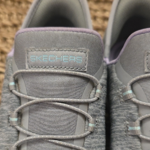 Skechers Women's Blue and Gray Slip In Sneakers - Picture 2 of 9